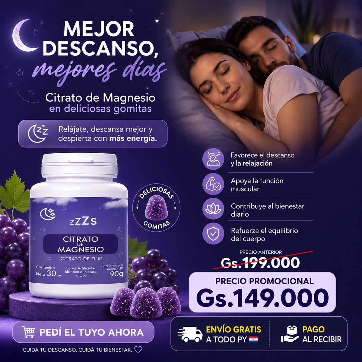 GOMITAS PARA DORMIR CITRATO DE MAGNESIO